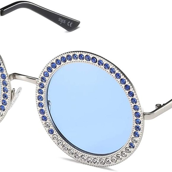 Shining Oversized Round Rhinestone Sunglasses main image 5